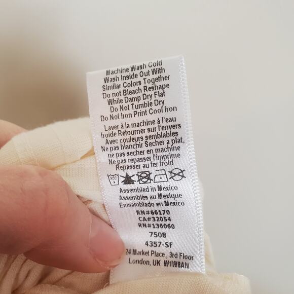 Urban Outfitters Project Social T Lace Up Baby Tee Cream XS - Picture 9 of 9